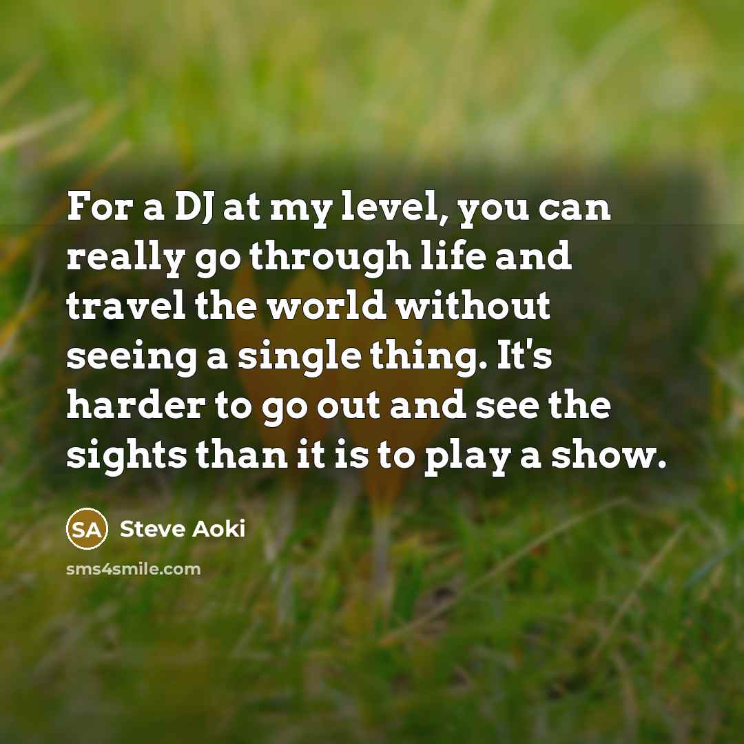 “For a DJ at my level, you can really go…” quote by Steve Aoki
