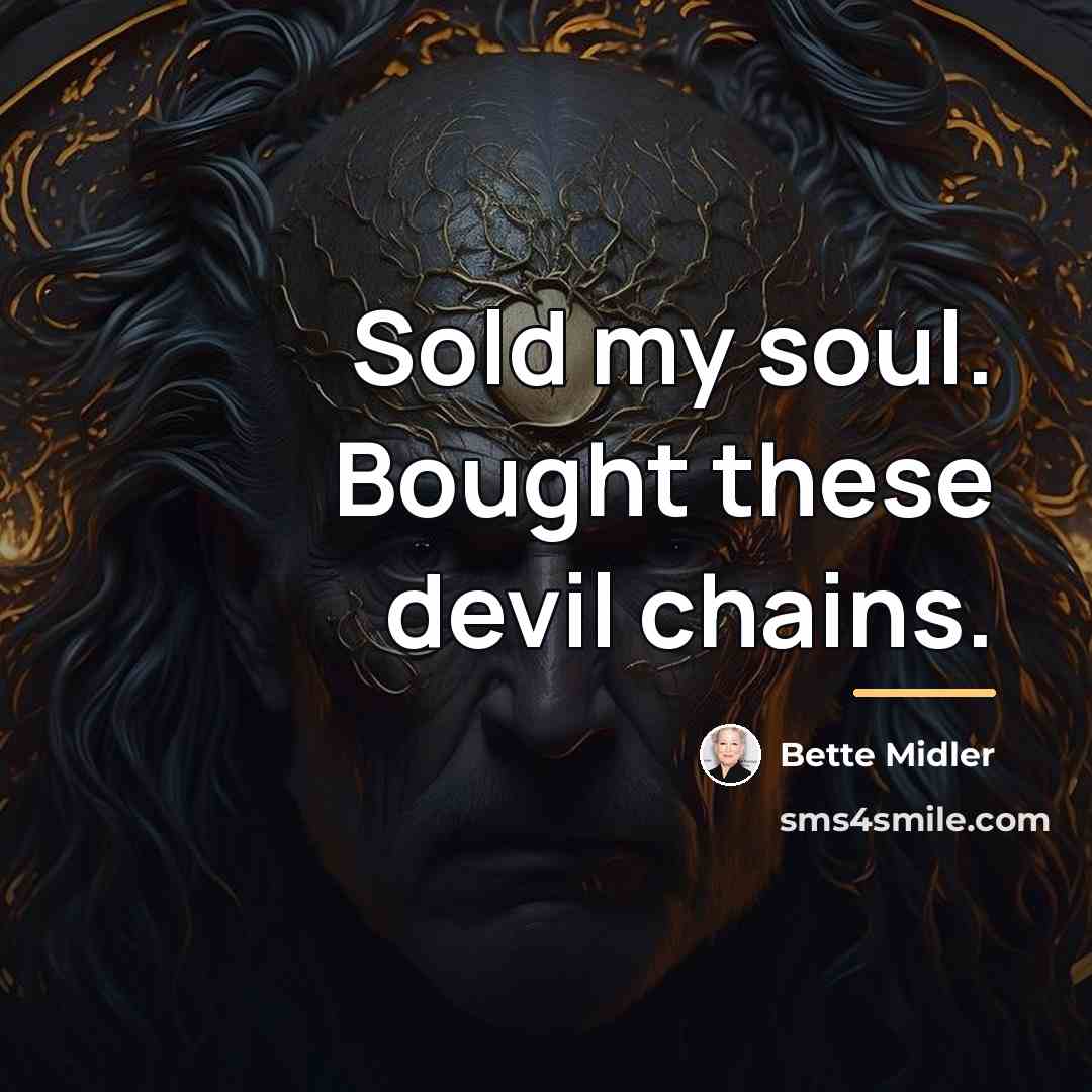 “Sold my soul. Bought these devil chains.…” quote by Bette Midler