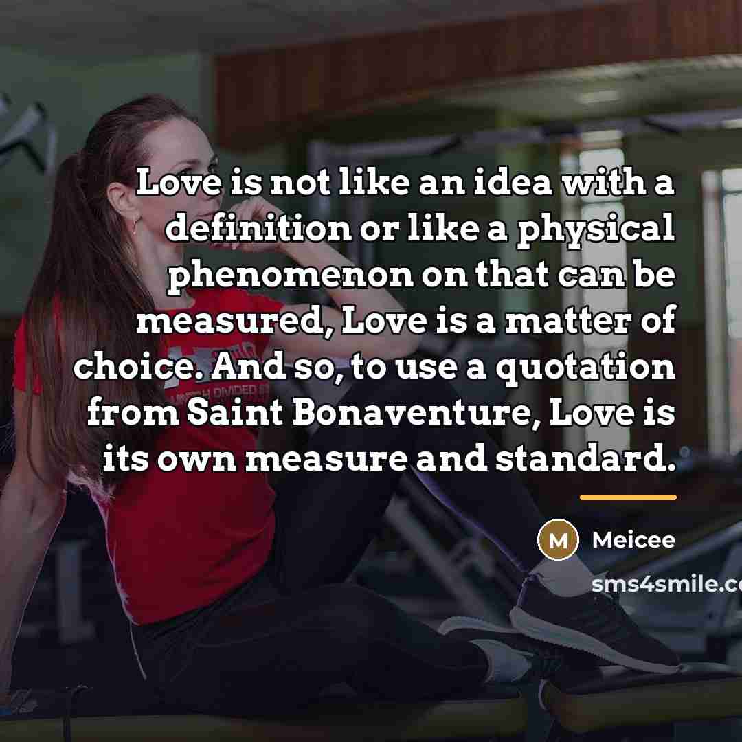 “Love is not like an idea with a definition or…” quote by Meicee