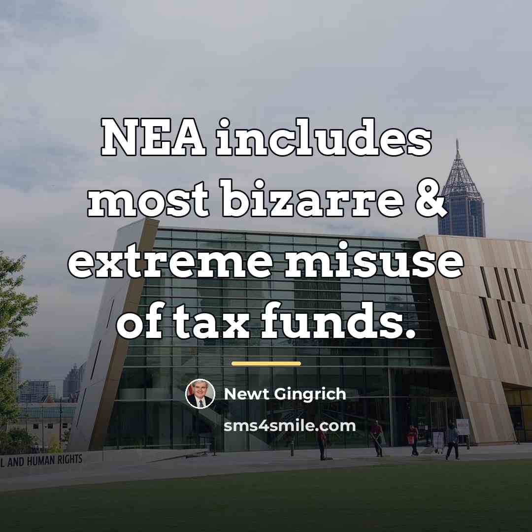 “NEA includes most bizarre & extreme misuse of tax funds.…” quote by Newt Gingrich
