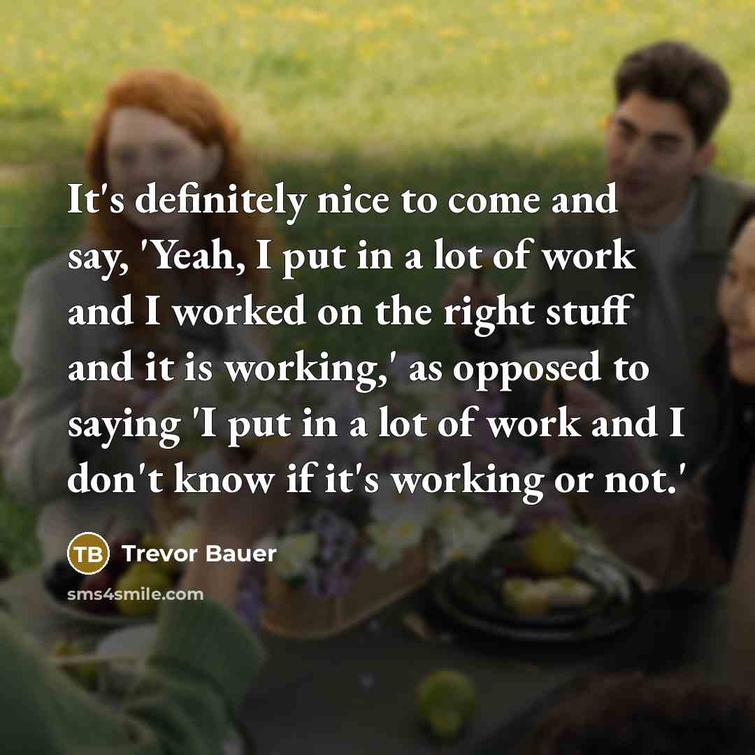 “It's definitely nice to come and say, 'Yeah, I put…” quote by Trevor Bauer