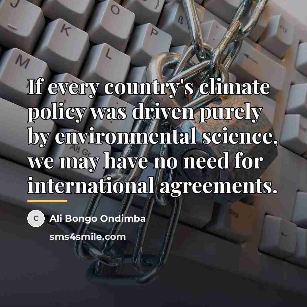 “If every country's climate policy was driven purely by environmental…” quote by Ali Bongo Ondimba