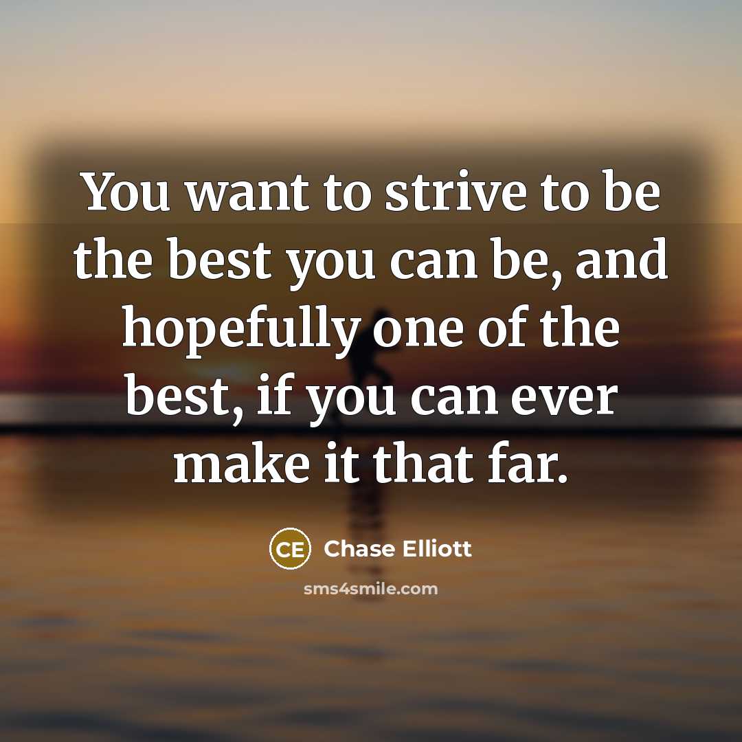 “You want to strive to be the best you can…” quote by Chase Elliott