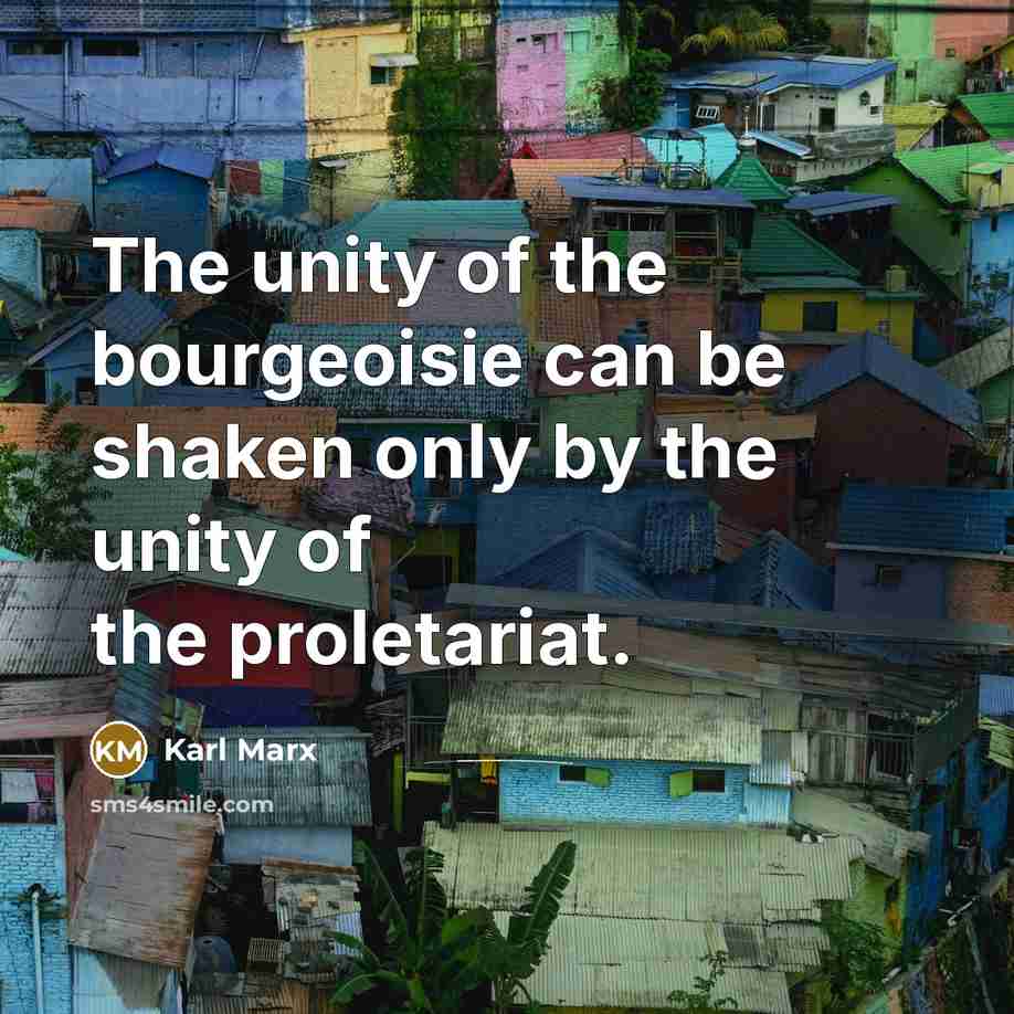 “The unity of the bourgeoisie can be shaken only by…” quote by Karl Marx