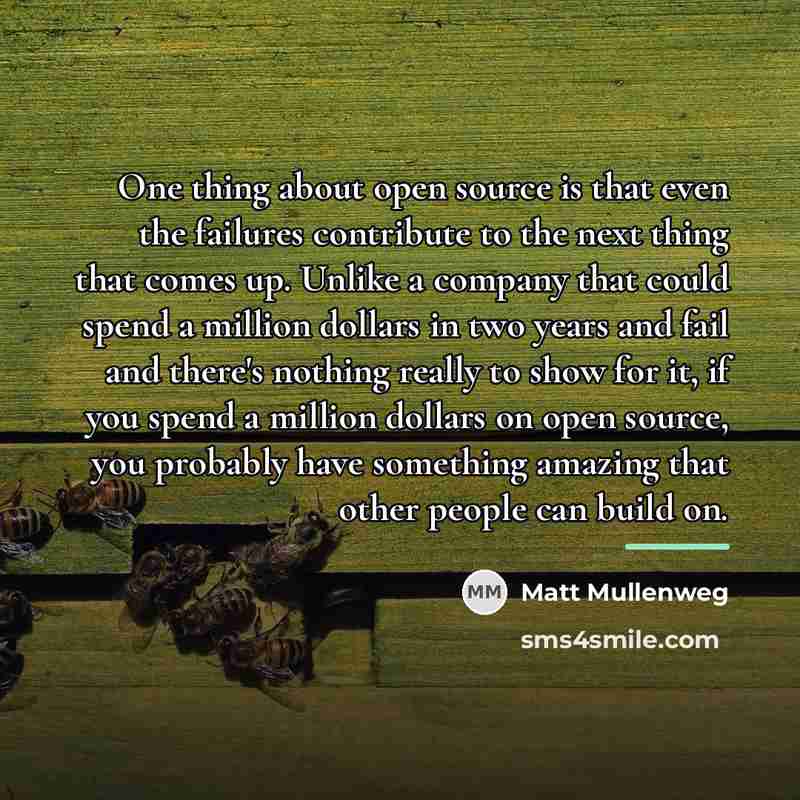 “One thing about open source is that even the failures…” quote by Matt Mullenweg