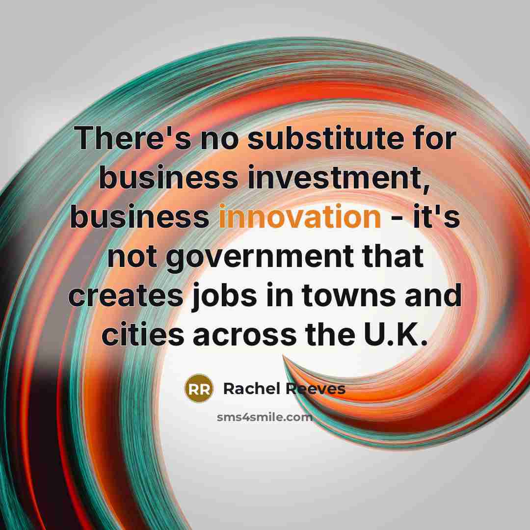 “There's no substitute for business investment, business innovation - it's…” quote by Rachel Reeves