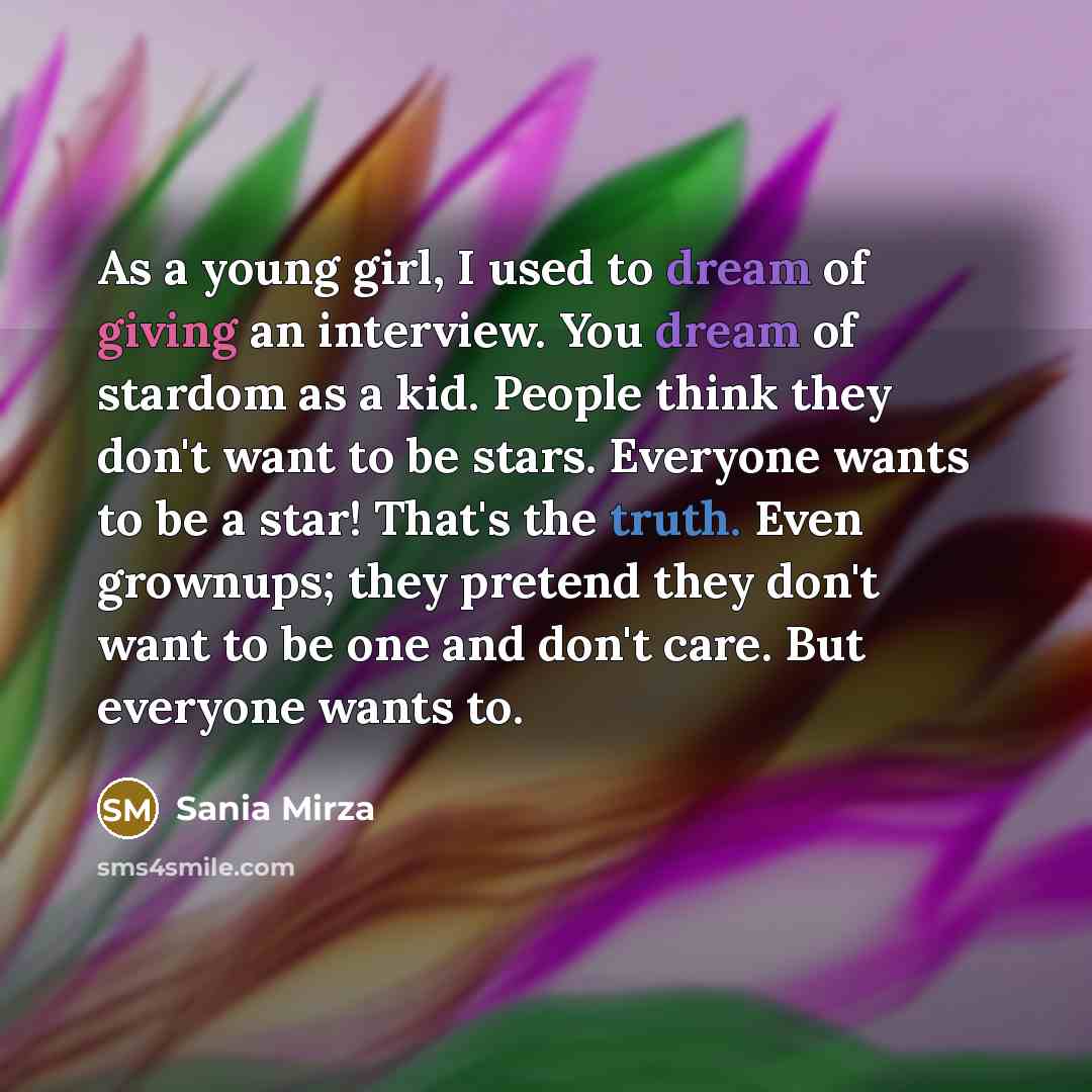 “As a young girl, I used to dream of giving…” quote by Sania Mirza