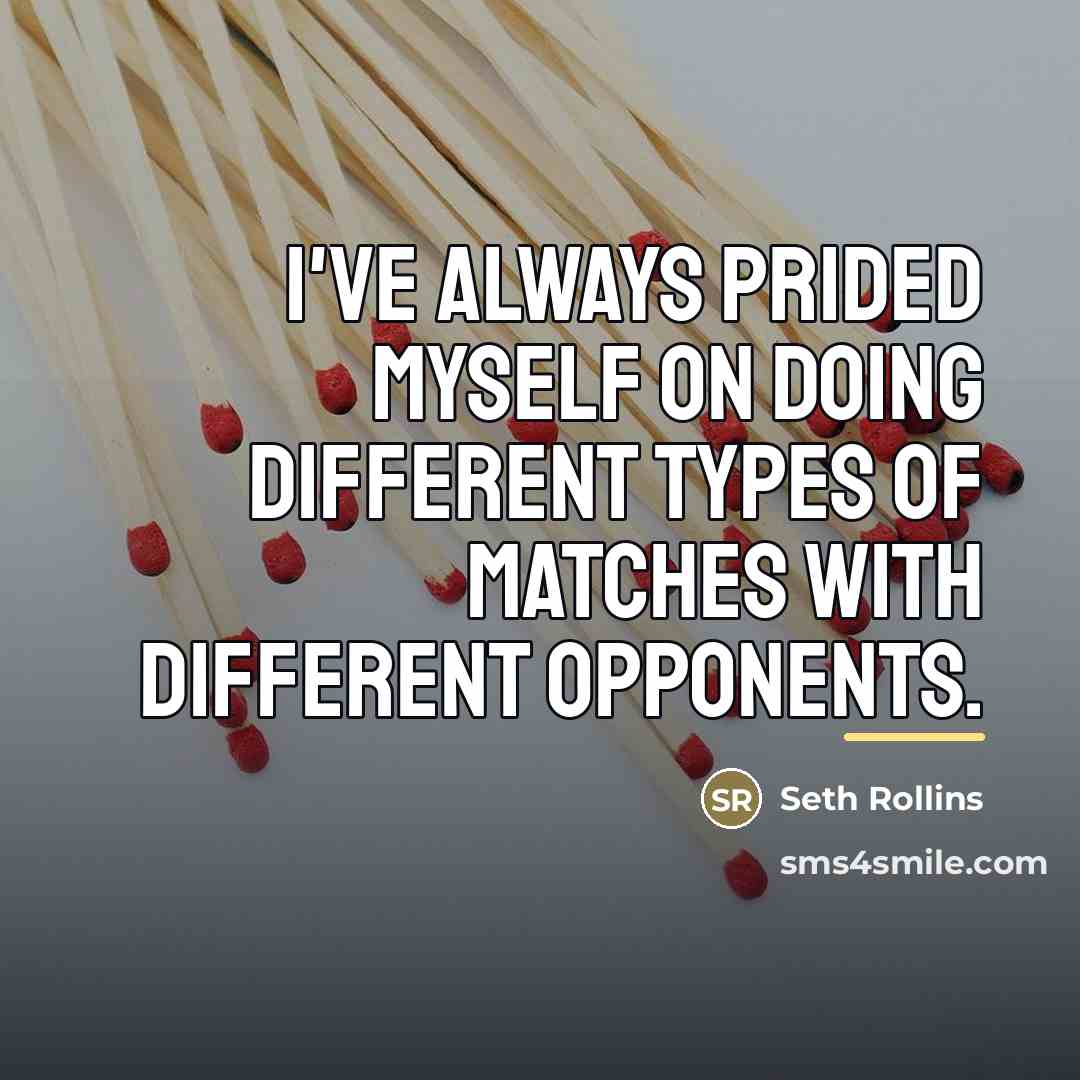 “I've always prided myself on doing different types of matches…” quote by Seth Rollins