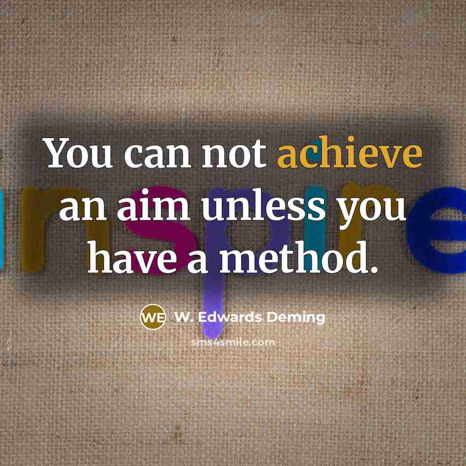 “You can not achieve an aim unless you have a…” quote by W. Edwards Deming
