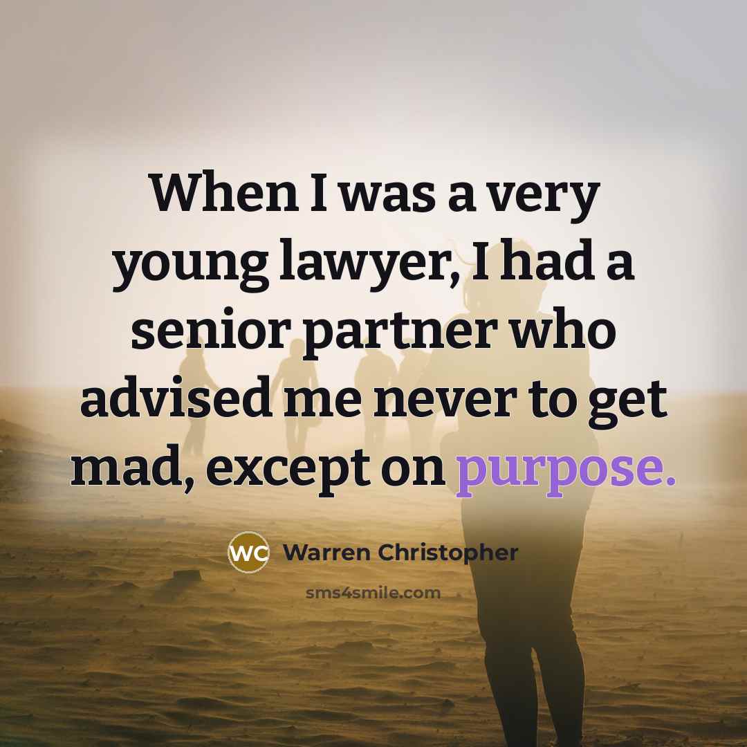 “When I was a very young lawyer, I had a…” quote by Warren Christopher