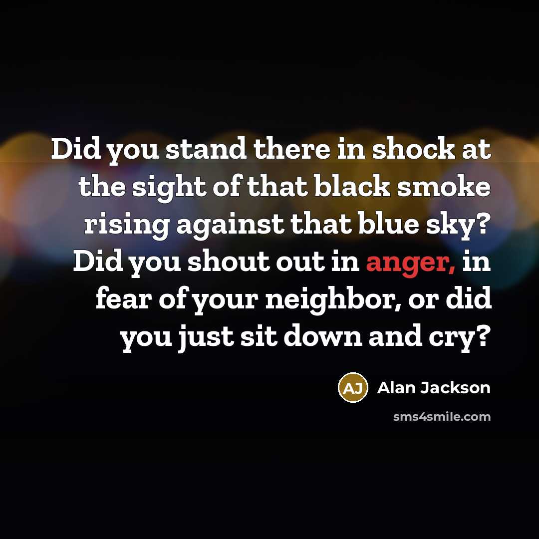 “Did you stand there in shock at the sight of…” quote by Alan Jackson
