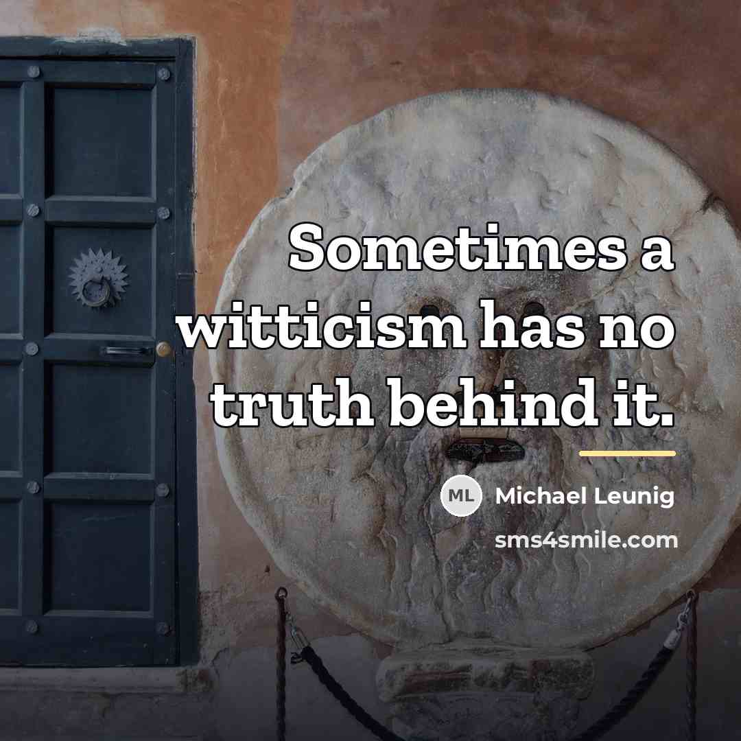 “Sometimes a witticism has no truth behind it.…” quote by Michael Leunig