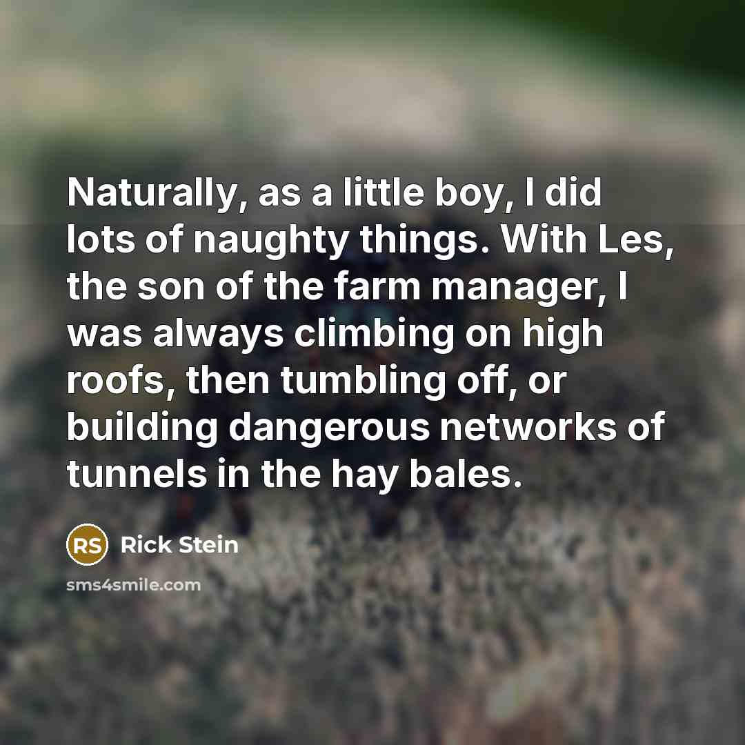 “Naturally, as a little boy, I did lots of naughty…” quote by Rick Stein