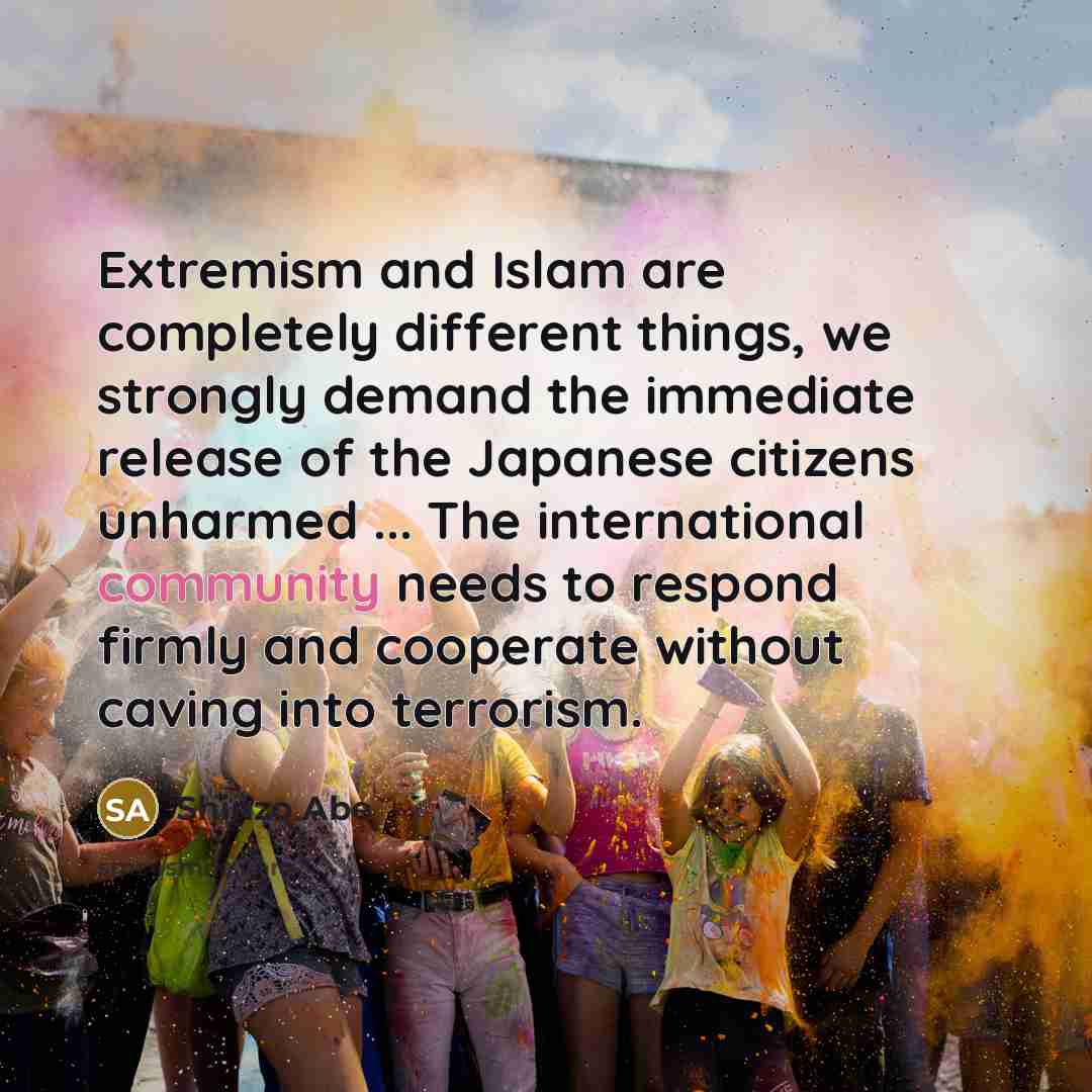 “Extremism and Islam are completely different things, we strongly demand…” quote by Shinzo Abe