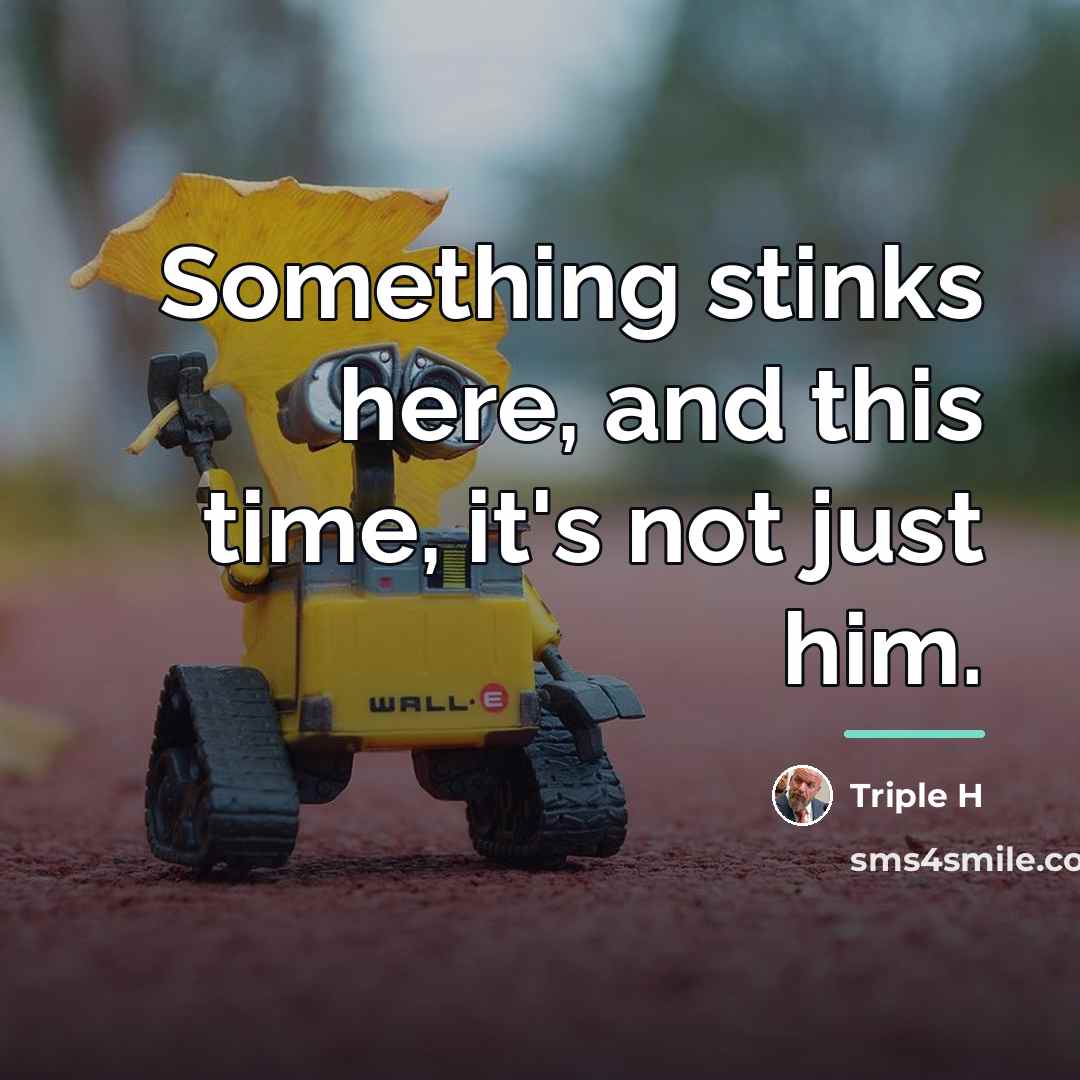 “Something stinks here, and this time, it's not just him.…” quote by Triple H