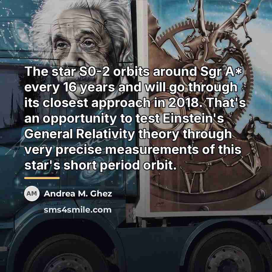 “The star S0-2 orbits around Sgr A* every 16 years…” quote by Andrea M. Ghez