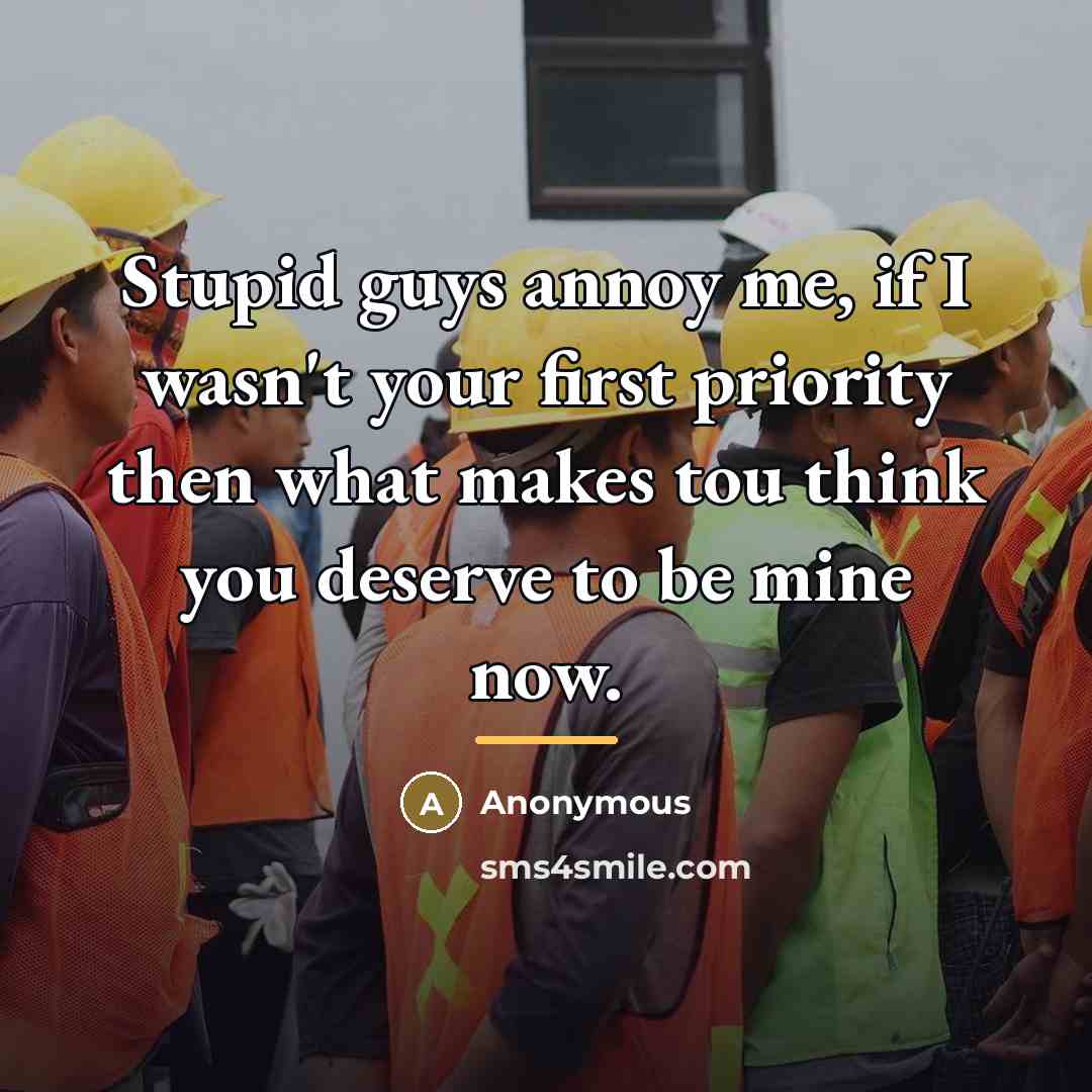 “Stupid guys annoy me, if I wasn't your first priority…” quote by Anonymous