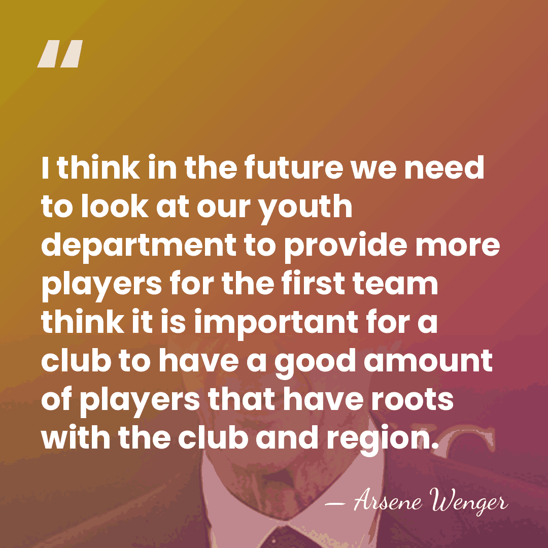 I think in the future we need to look at our youth&hellip; - Arsene Wenger