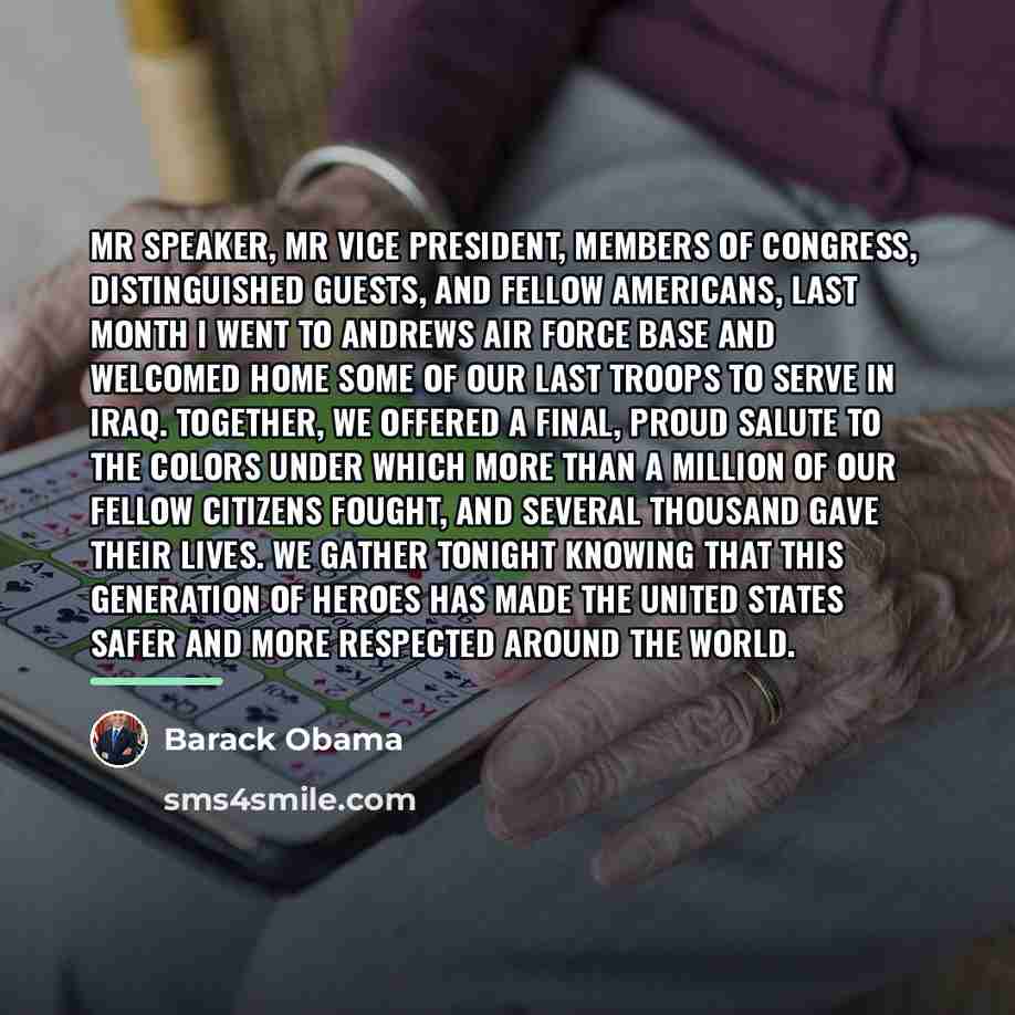 “Mr Speaker, Mr Vice President, members of Congress, distinguished guests,…” quote by Barack Obama