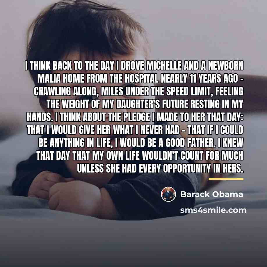 “I think back to the day I drove Michelle and…” quote by Barack Obama