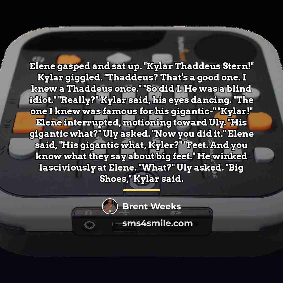 “Elene gasped and sat up. "Kylar Thaddeus Stern!" Kylar giggled.…” quote by Brent Weeks