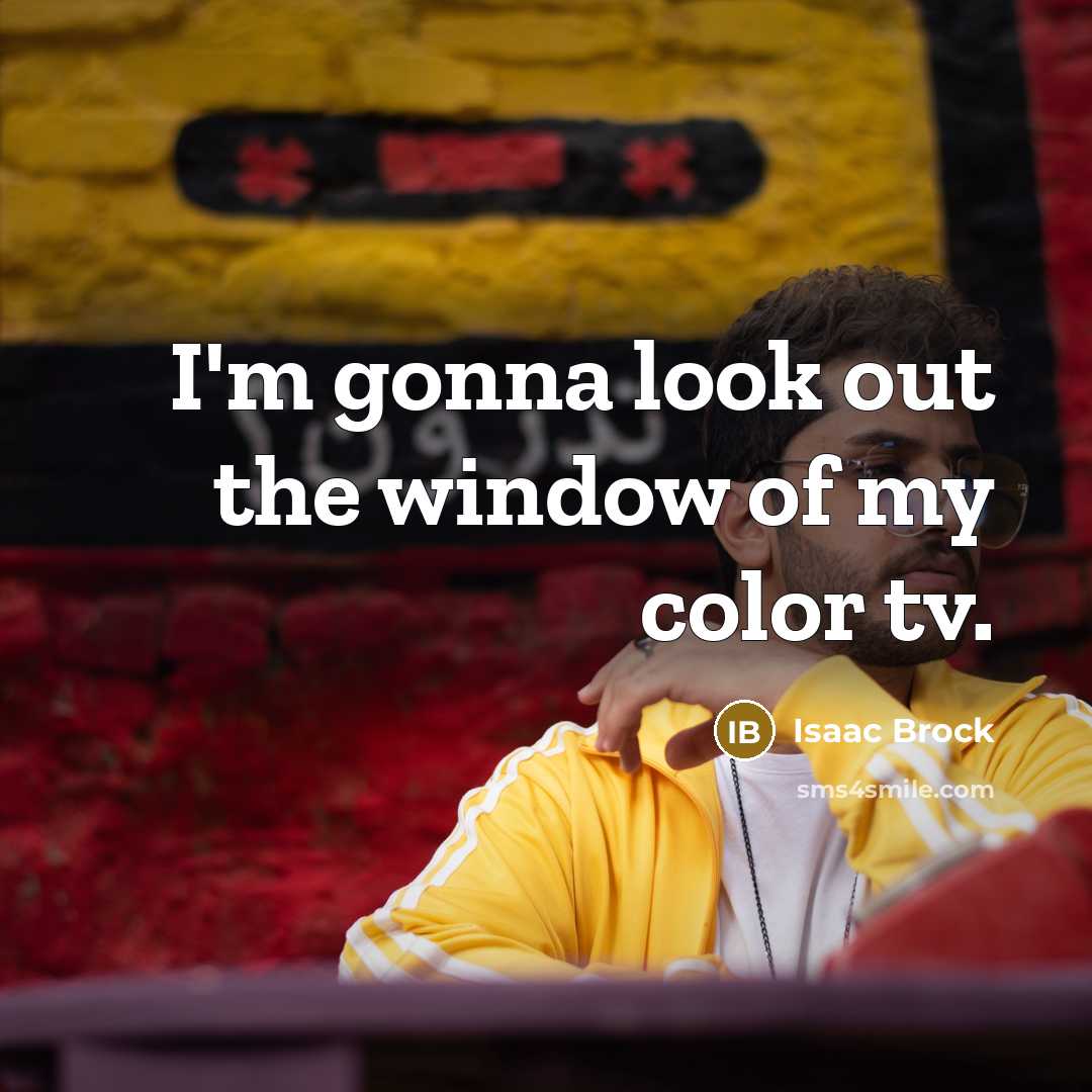 “I'm gonna look out the window of my color tv.…” quote by Isaac Brock