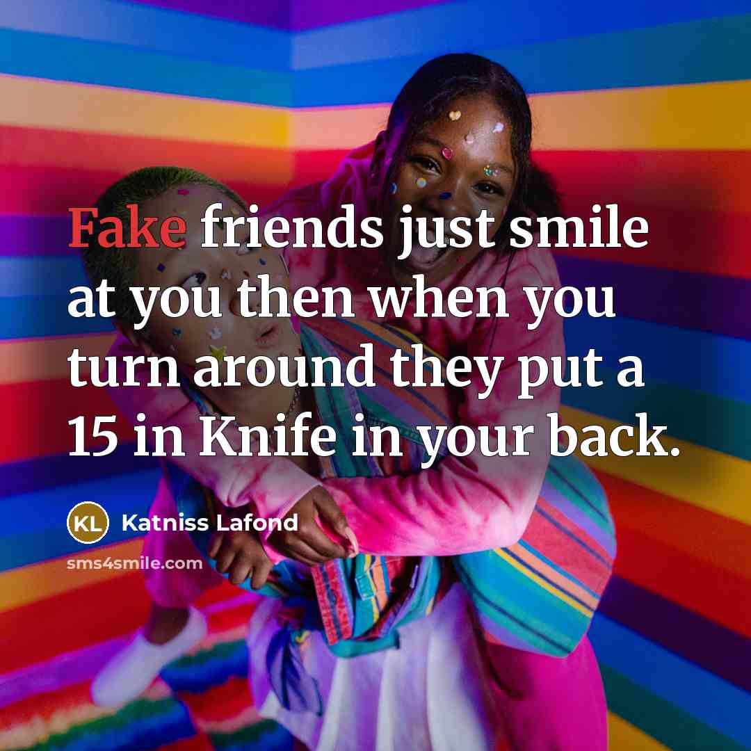 “Fake friends just smile at you then when you turn…” quote by Katniss Lafond