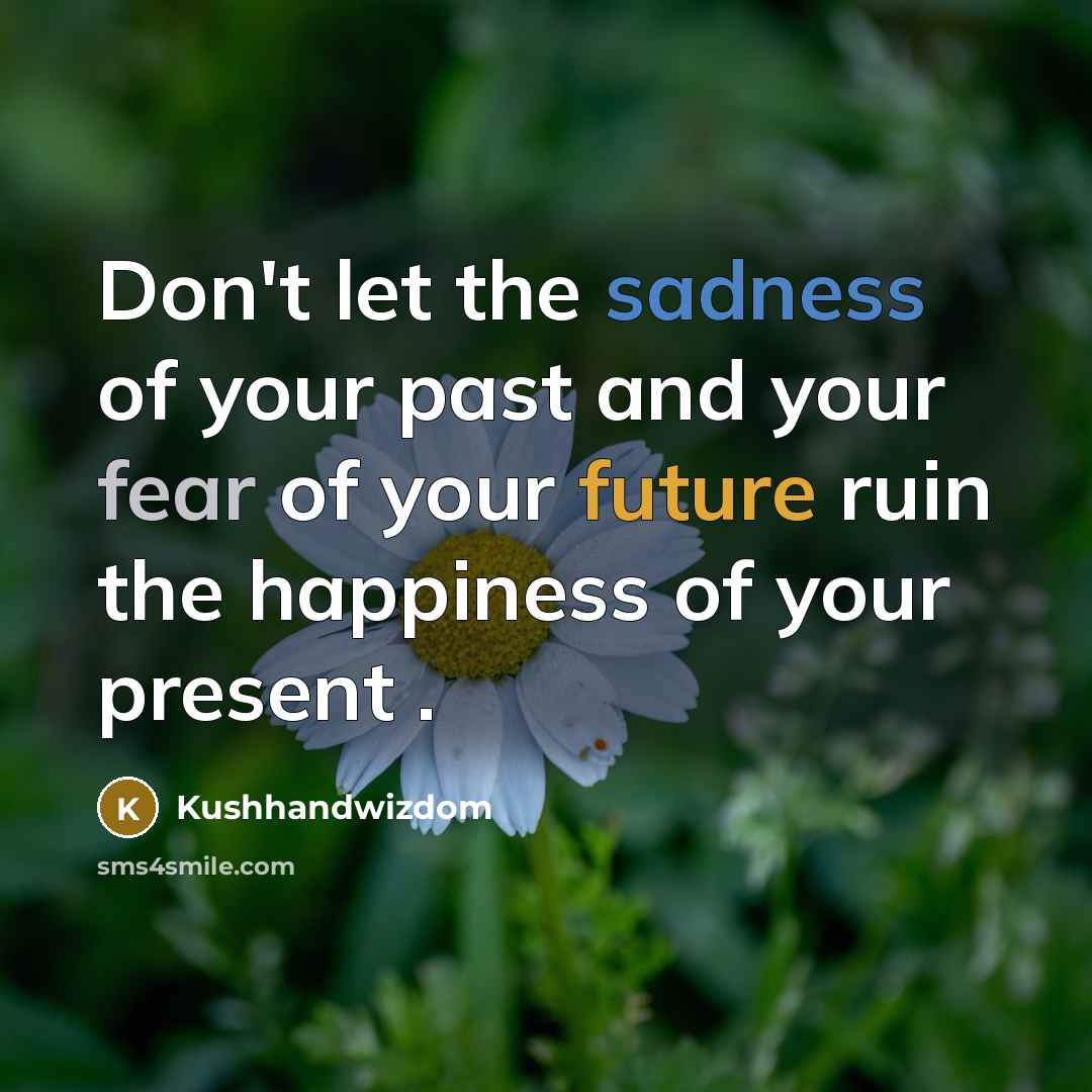 “Don't let the sadness of your past and your fear…” quote by Kushhandwizdom
