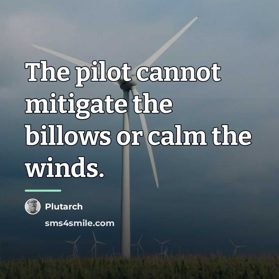 “The pilot cannot mitigate the billows or calm the winds.…” quote by Plutarch