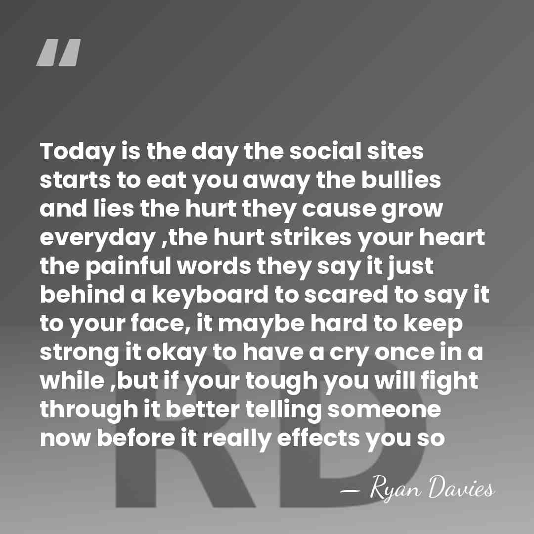 Today is the day the social sites starts to eat you away&hellip; - Ryan Davies