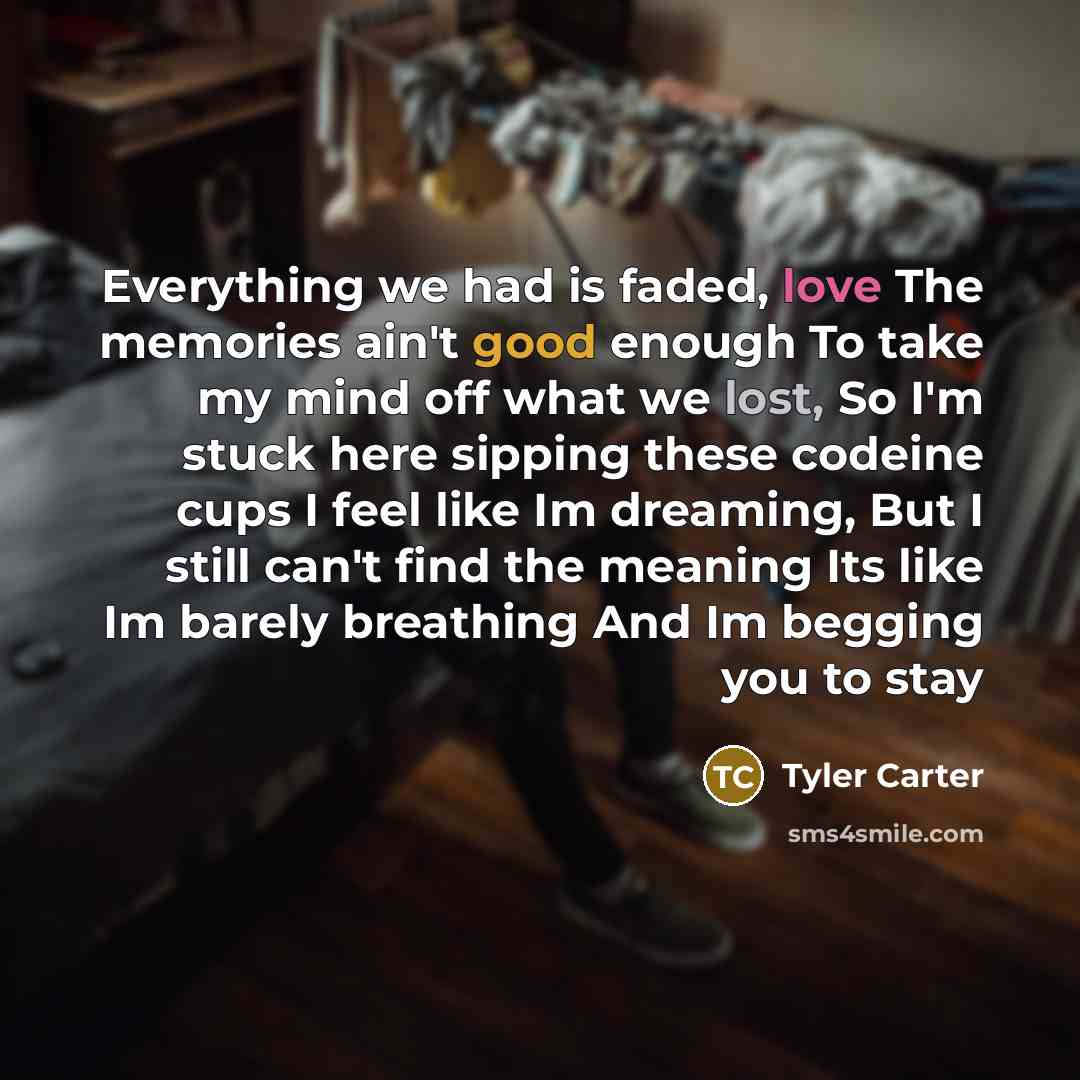“Everything we had is faded, love The memories ain't good…” quote by Tyler Carter