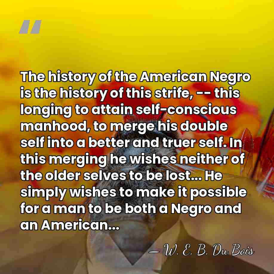 The history of the American Negro is the history of this strife,&hellip; - W. E. B. Du Bois