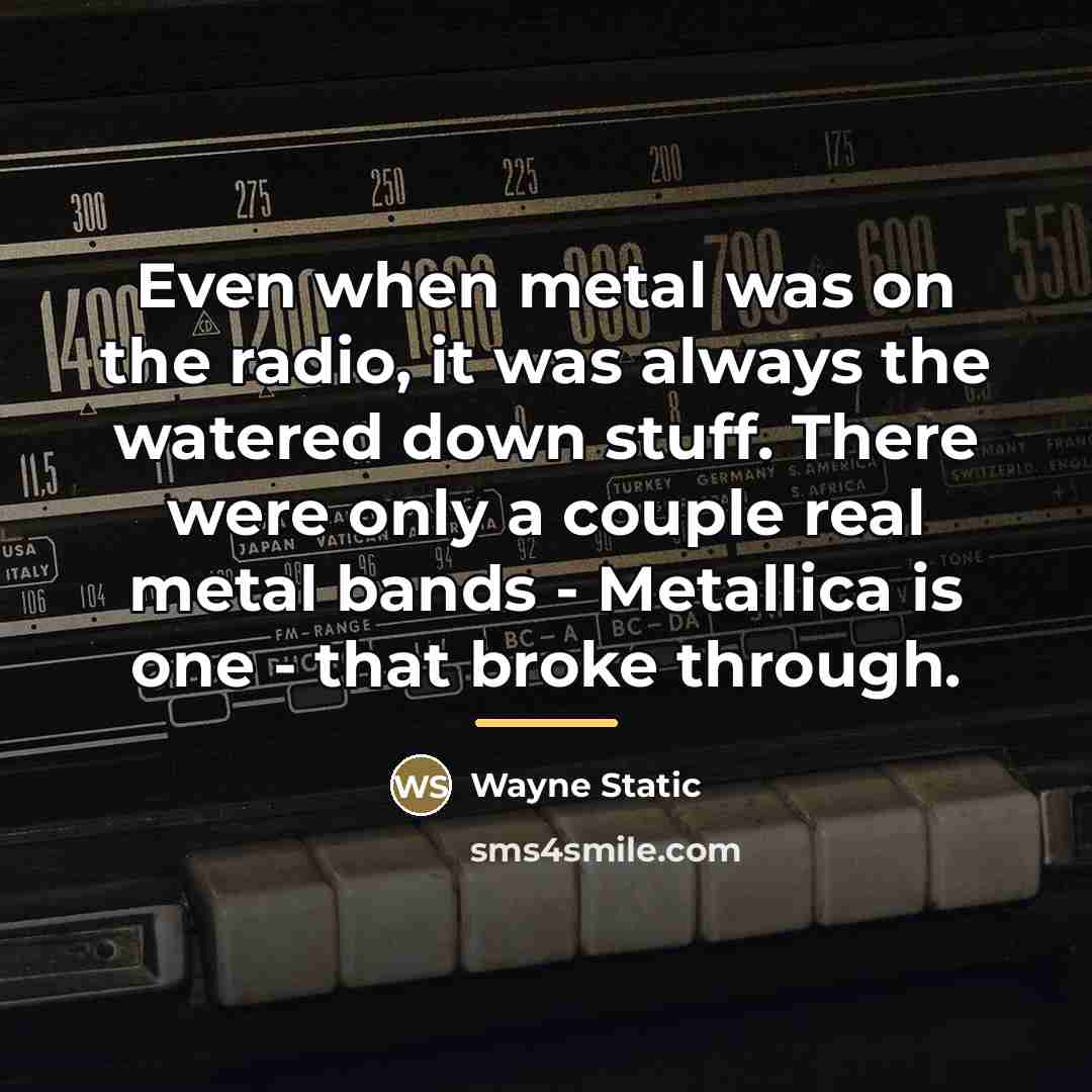 “Even when metal was on the radio, it was always…” quote by Wayne Static