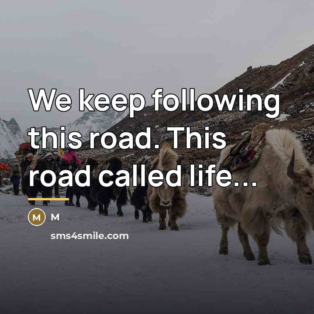 “We keep following this road. This road called life...…” quote by M