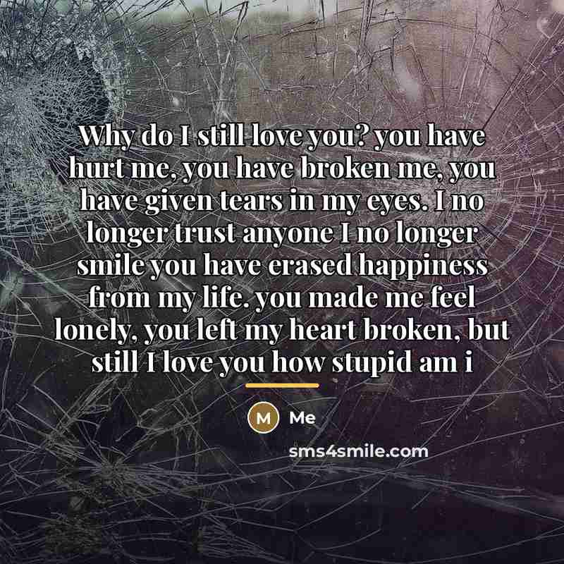“Why do I still love you? you have hurt me,…” quote by Me