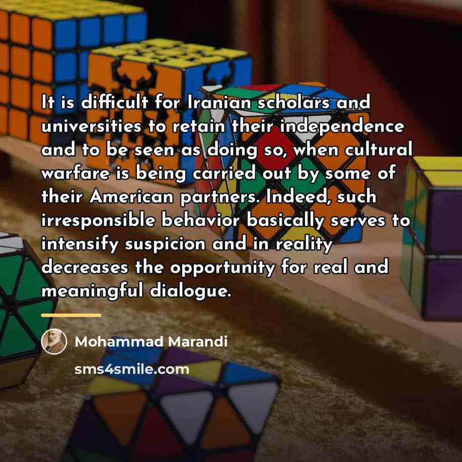“It is difficult for Iranian scholars and universities to retain…” quote by Mohammad Marandi