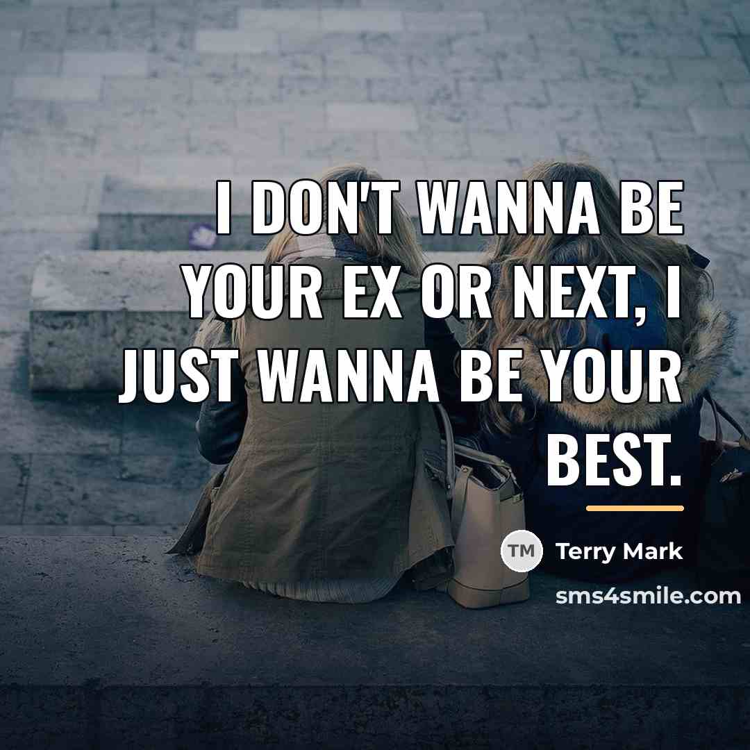 “I don't wanna be your Ex or Next, I just…” quote by Terry Mark