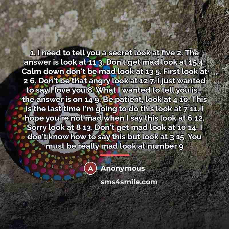 “1. I need to tell you a secret look at…” quote by Anonymous