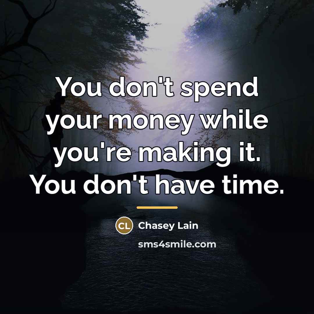 “You don't spend your money while you're making it. You…” quote by Chasey Lain