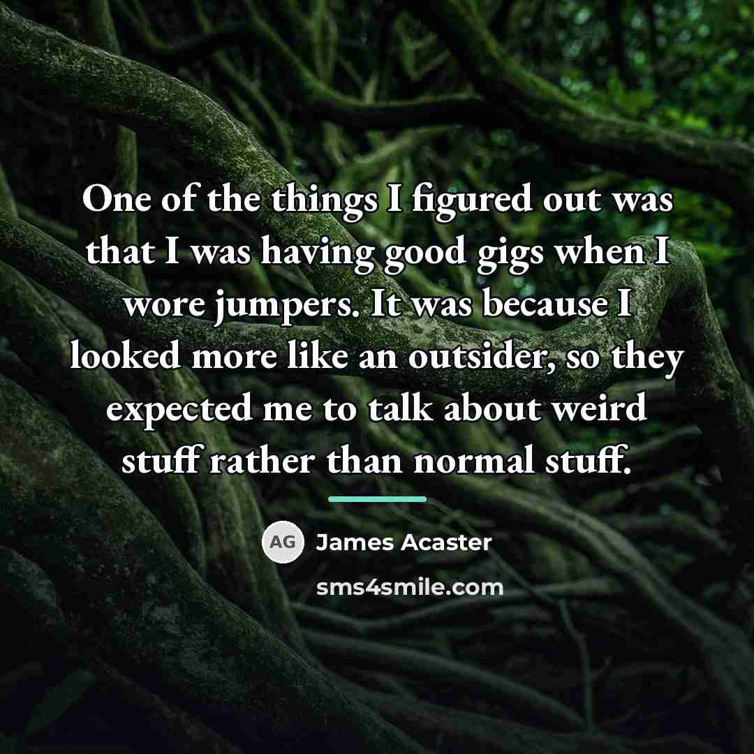 “One of the things I figured out was that I…” quote by James Acaster