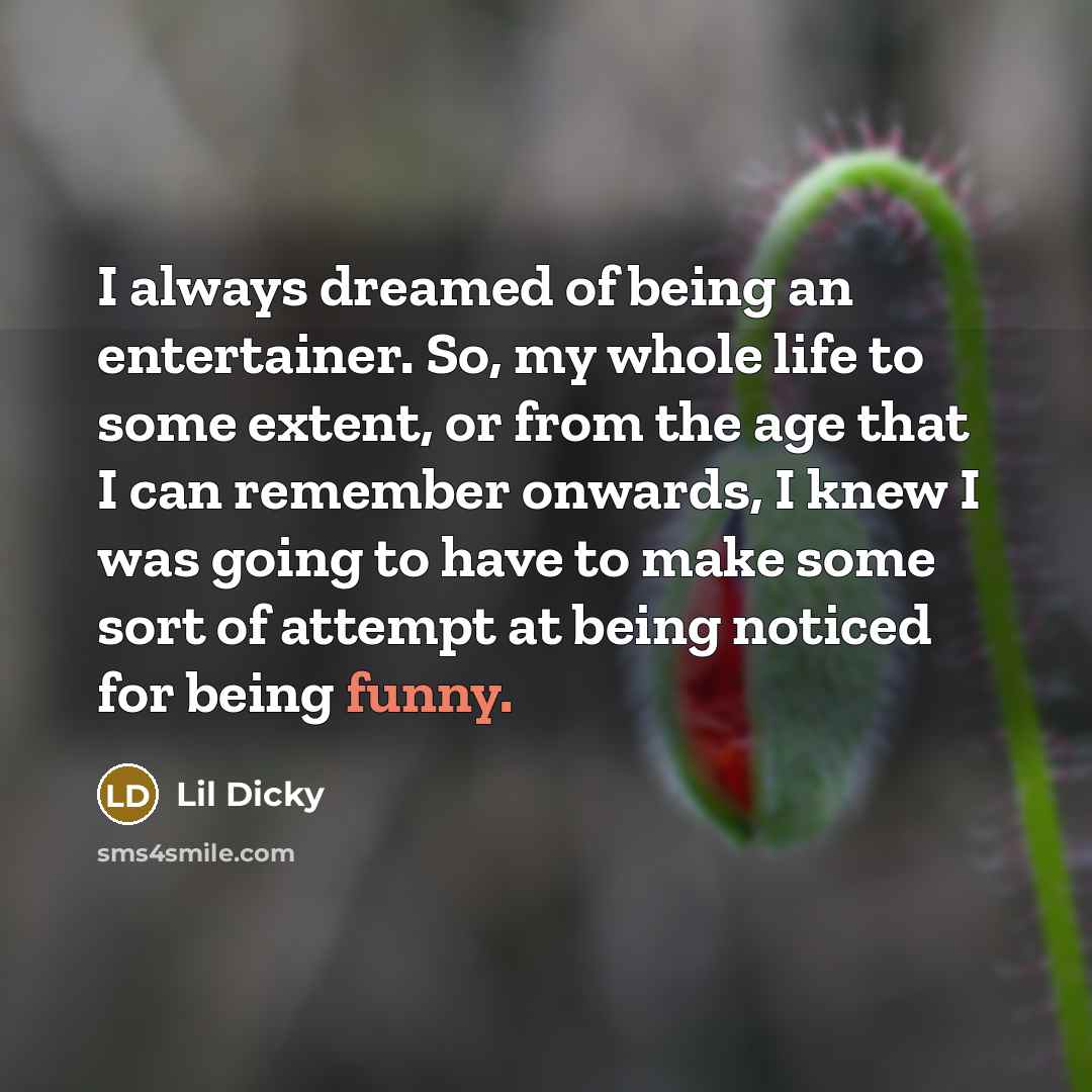 “I always dreamed of being an entertainer. So, my whole…” quote by Lil Dicky
