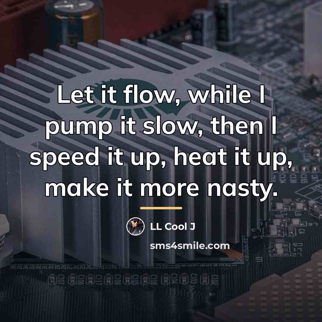 “Let it flow, while I pump it slow, then I…” quote by LL Cool J