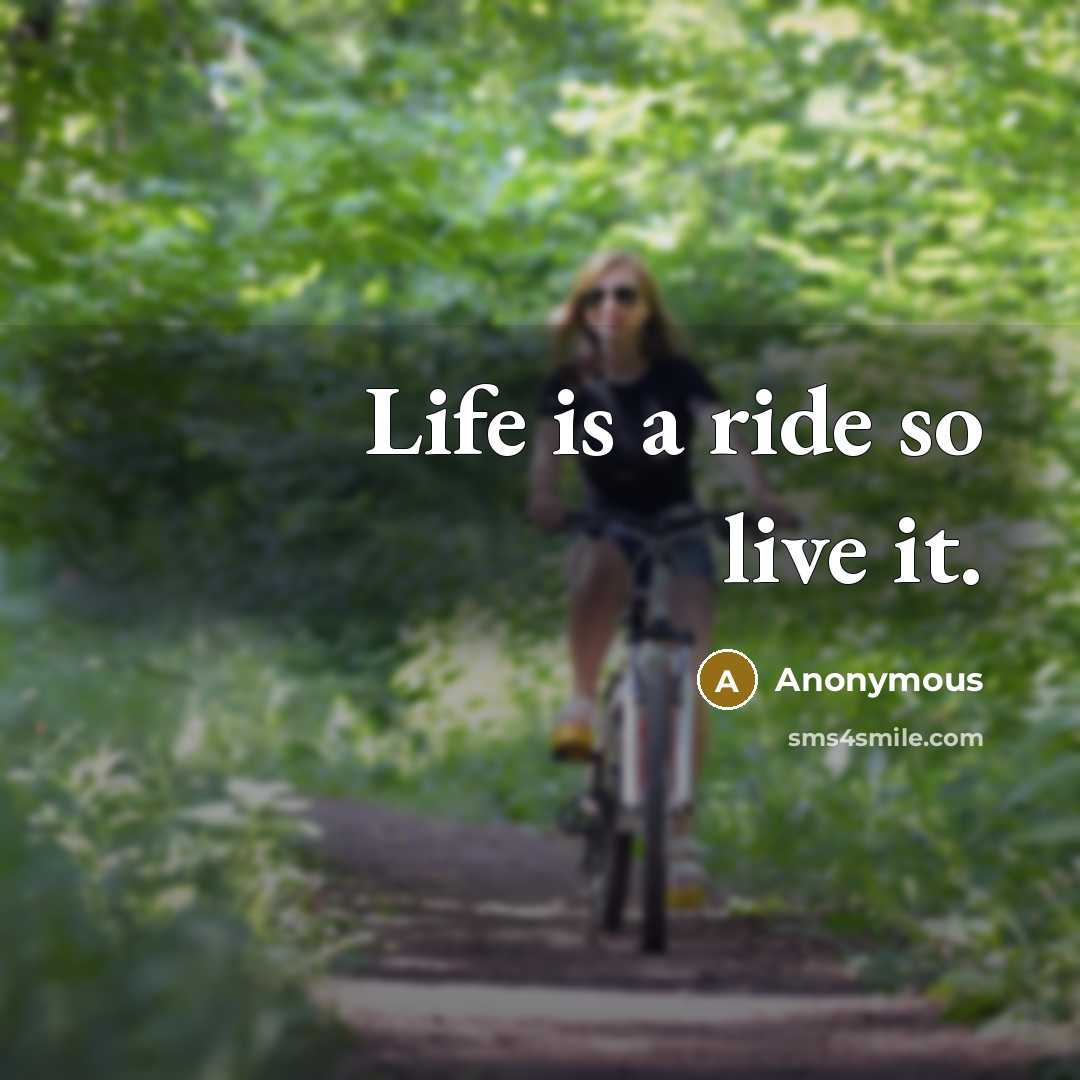“Life is a ride so live it.…” quote by Anonymous