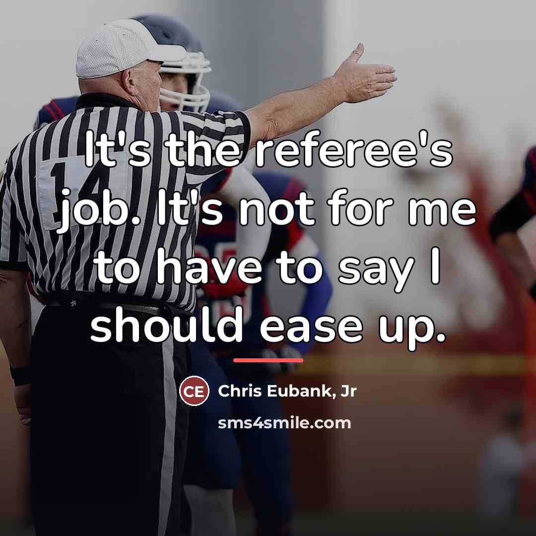“It's the referee's job. It's not for me to have…” quote by Chris Eubank, Jr