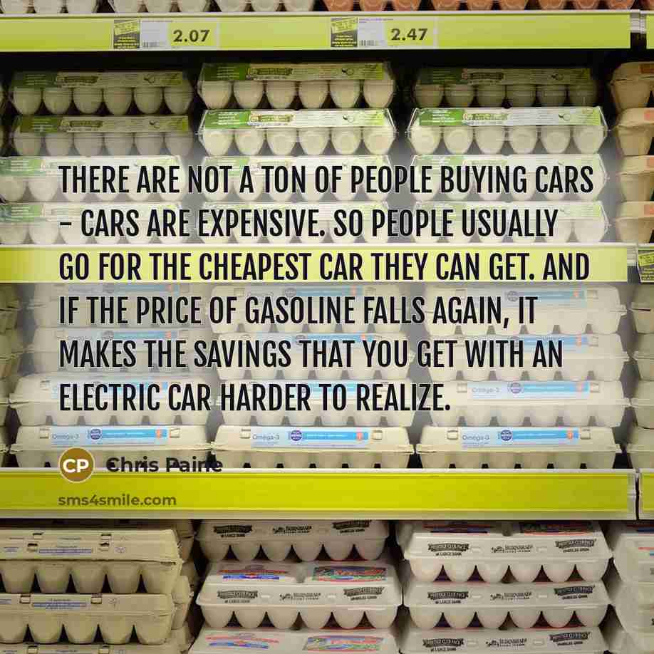 “There are not a ton of people buying cars -…” quote by Chris Paine