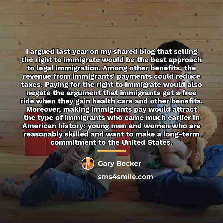 “I argued last year on my shared blog that selling…” quote by Gary Becker