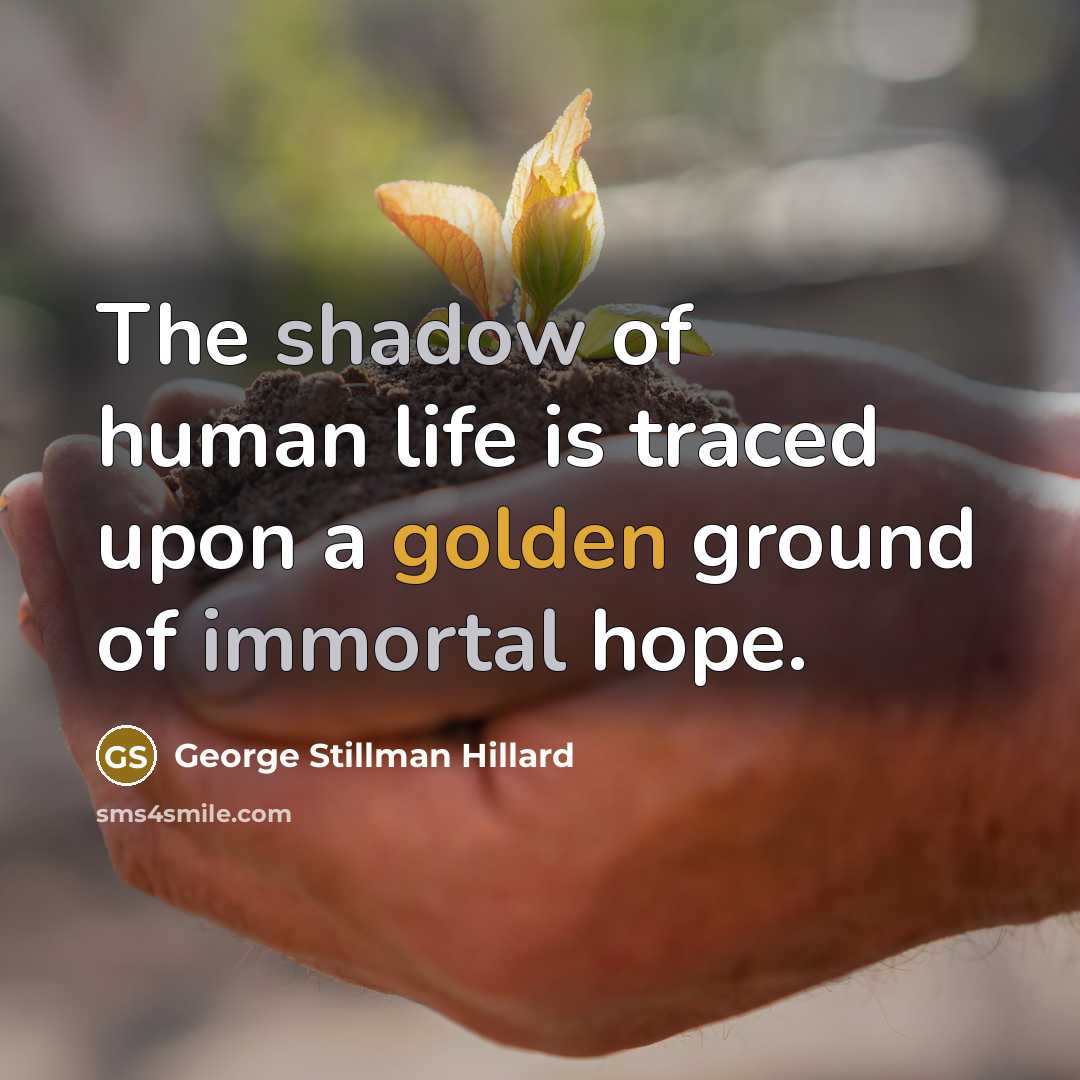 “The shadow of human life is traced upon a golden…” quote by George Stillman Hillard