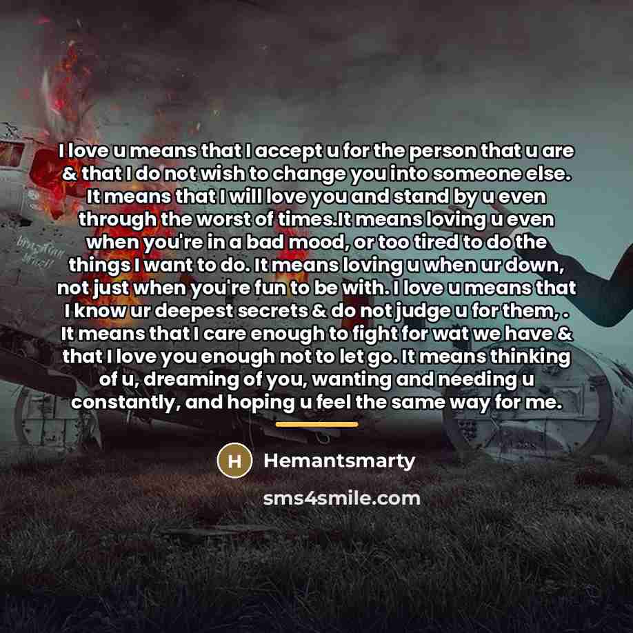 “I love u means that I accept u for the…” quote by Hemantsmarty