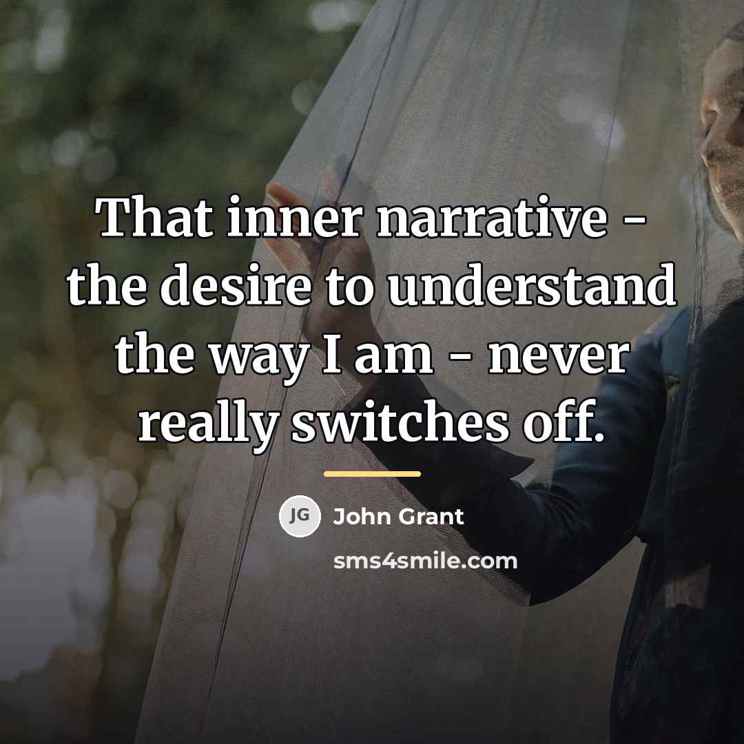 “That inner narrative - the desire to understand the way…” quote by John Grant