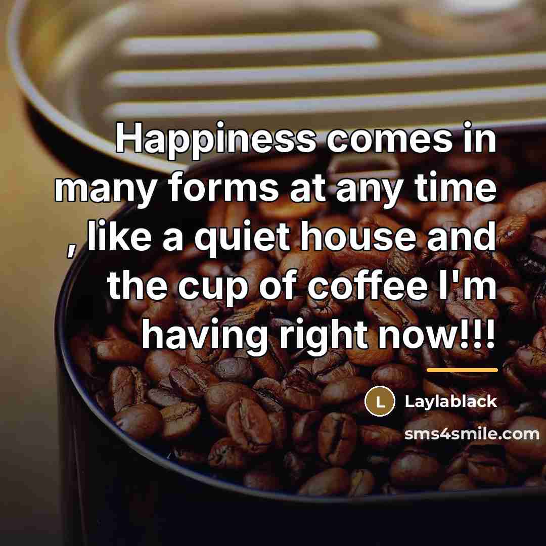 “Happiness comes in many forms at any time , like…” quote by Laylablack